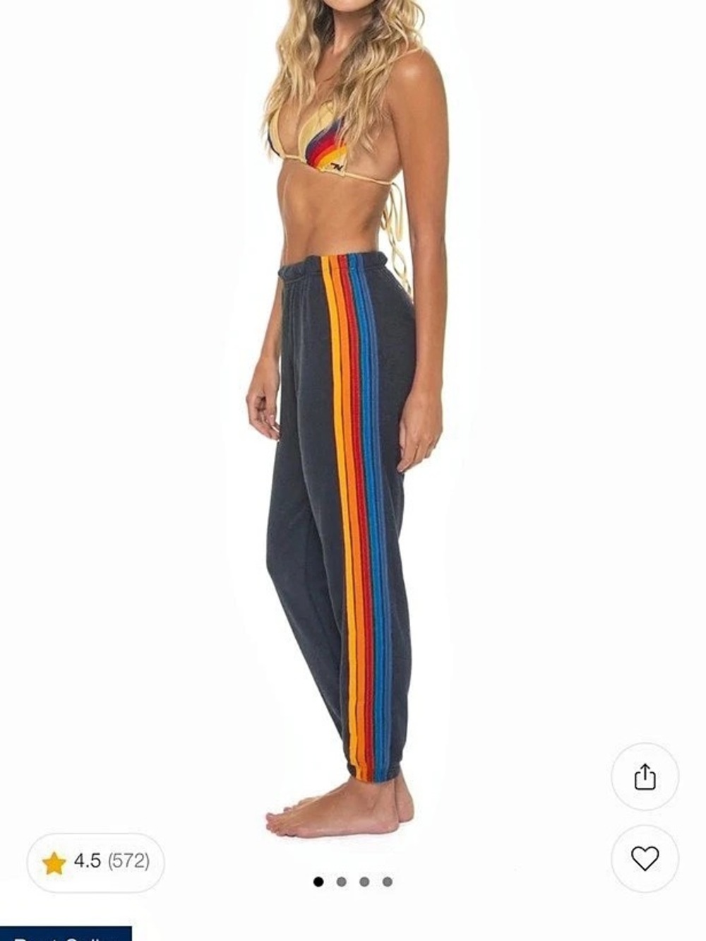 Aviator Nation 5 Stripe Sweatpants in charcoal